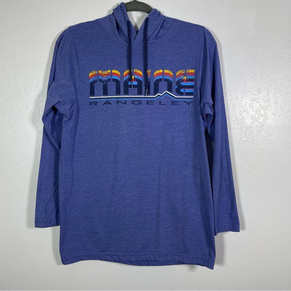 Prairie Mountain, Rangeley Maine, Long Sleeve Hooded Shirt. Size Small.
